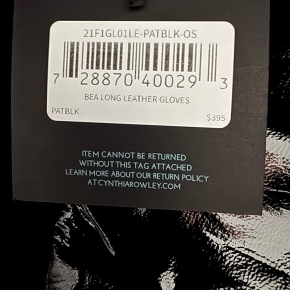 Cynthia Rowley Black Patent Leather Gloves - Picture 5 of 5